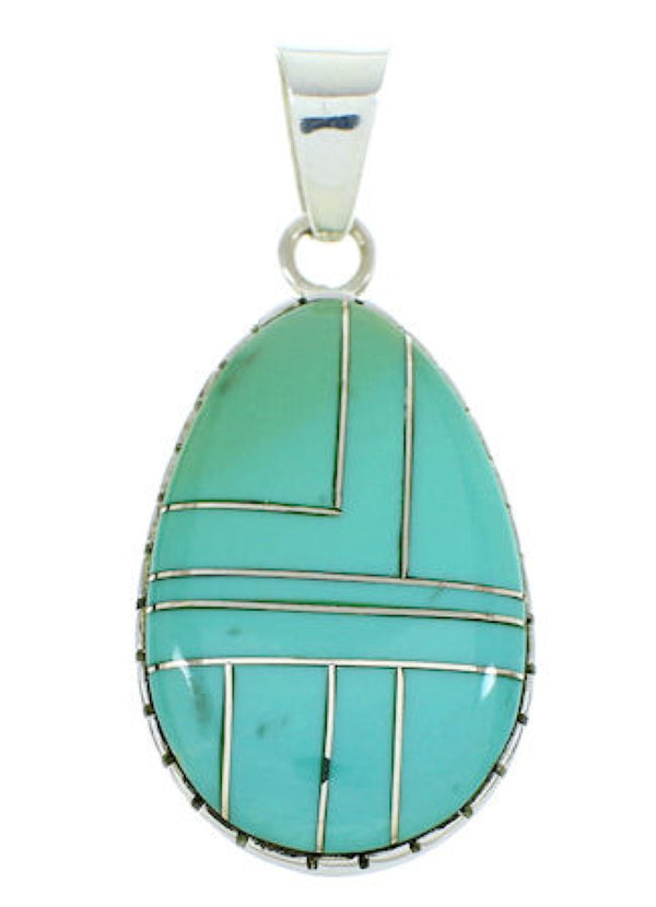 Turquoise Inlay Jewelry Silver Pendant BW74365